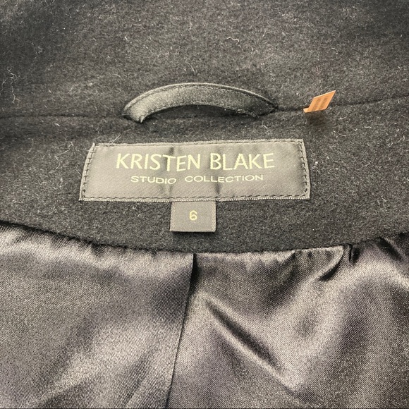 Kristen Blake Women's Coat Merino Wool Blend Double Breasted Black Size 6 - Picture 6 of 16